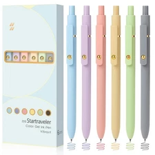 FIOVER Colored Pens, 6 Pack Colorful Gel Pens, Quick-Dry 0.7mm Medium Point f...