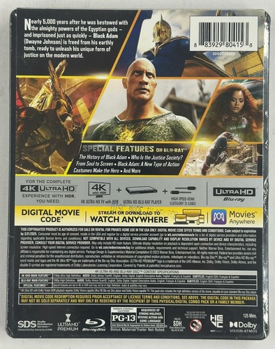 Black Adam Steelbook: 4K, Blu Ray, Digital Sealed Neu Mint US - Bild 2 von 3