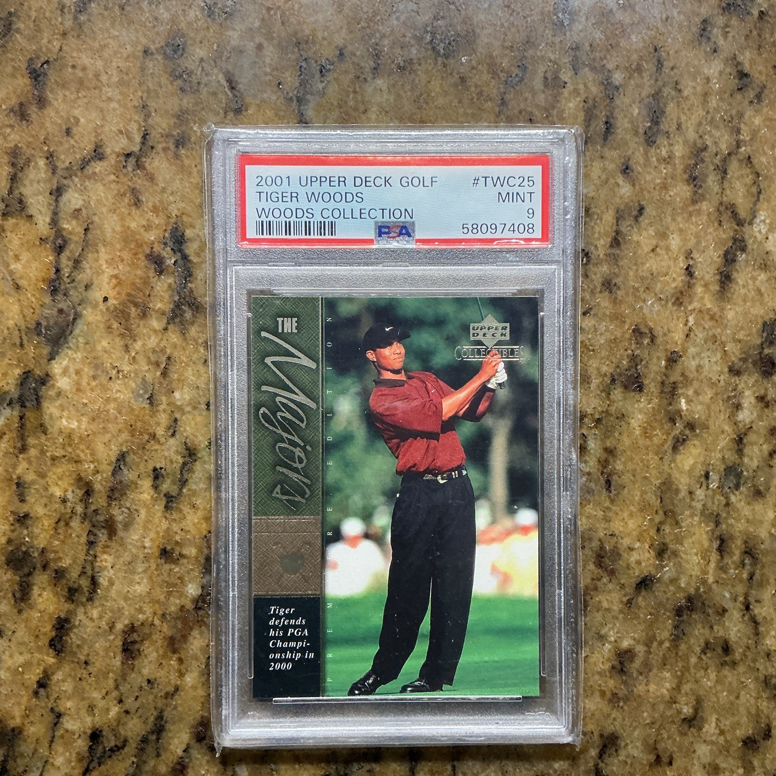Upper Deck 2001 Upper Deck Golf Tiger Woods Woods Collection #TWC25 PSA 9