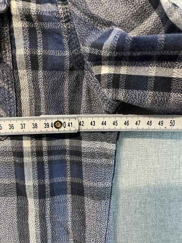 Superdry Double Star Workwear Men's Shirt Size Medium Plaid Blue Long Sleeve - Picture 15 of 19