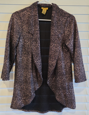 Wrangler Metallic Cardigan Sparkle Top Stretch Gold Black Blazer Small LWK830X
