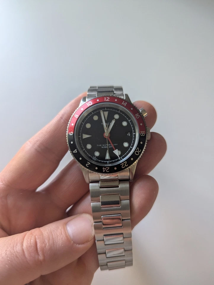 Timex Waterbury Traditional GMT Stainless Steel Black Red 39mm Watch TW2W22700 - image 2 of 4