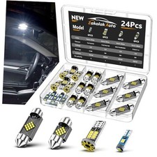24pcs Led Interior Car Lights - Extremely Bright 6500k Xenon White Led - White