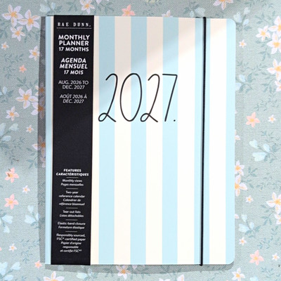 Rae Dunn 2027 Monthly Planner 17-Month Aug 2026-Dec 2027 Striped