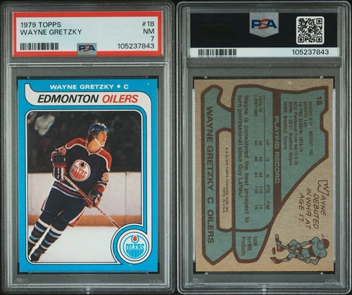 Wayne Gretzky 1979 Topps #18 Oilers HOF Rookie Card RC PSA 7 NM