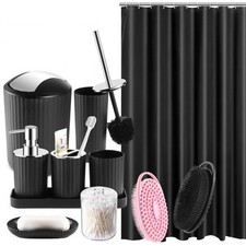 Bathroom Accessories Set, 12Pcs Black Accessory Sets with Body