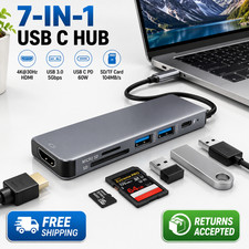 USB-C 6in1 Hub Adapter HDMI 4K USB C 3.0 Micro SD for TV Macbook iPhone Samsung