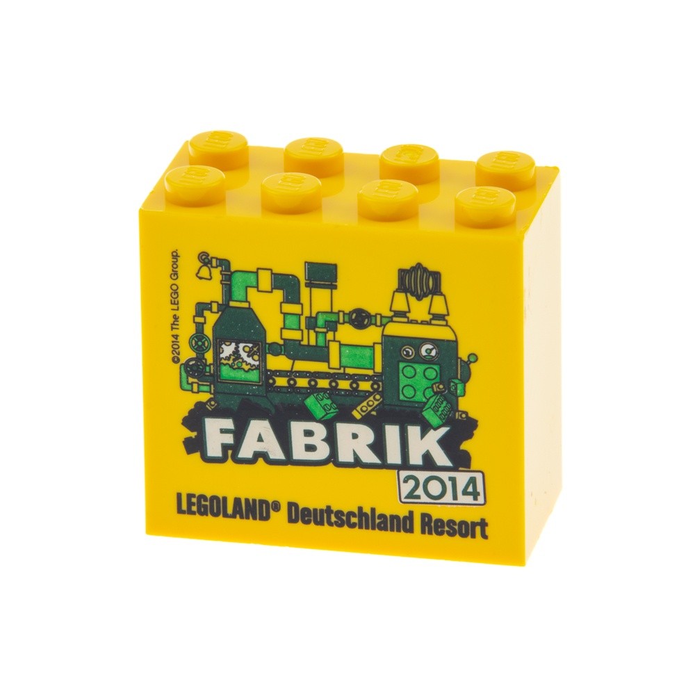 1X Lego Building Brick 2X4X3 Yellow Collectible Legoland Germany 2014 30144PB147