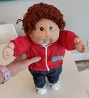 Vintage Cabbage Patch Kids Boy Redish Brown Loop Hair Brown Eyes Orig. Clothes
