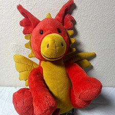 Jellycat Darvin Dragon Red/Yellow Plush Stuffed Animal Small 2010 MPN DAR3D