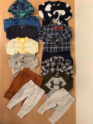Carter's & Others Infant Boys Clothing Lot of 12 (2 New) Size 3-6 Months