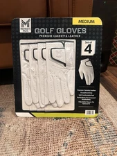 NEW Set of 4 Members Mark Golf Gloves Premium Cabretta Leather  Medium