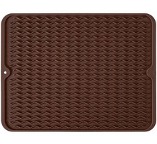 Silicone Dish Drying Mat, Non-Slip Easy Clean Sink Mat Large Heat-resistant D...