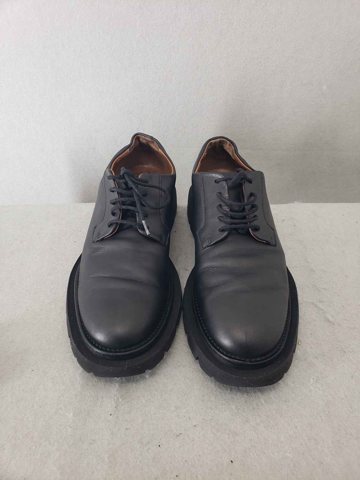 SAOLA Scarpe comode COS uomo 10 nere pelle derby suola grossa stringate vestibilità classica