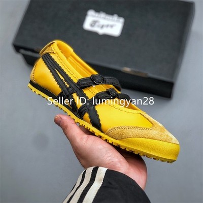Vintage ONITSUKA TIGER MEXICO 66 TGRS BALLET FLATS Yellow Black 1182A678-750 NEW