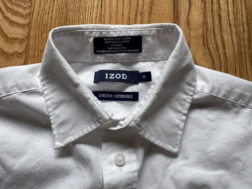 EUC IZOD Boys White Oxford Long Sleeve Button Down Shirt Top Sz 14 - Picture 2 of 4