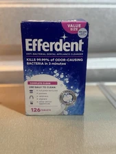 NEW EFFERDENT ANIT-BACTERIAL DENTAL APPLIANCE DENTURE CLEANSER 126 TABLETS
