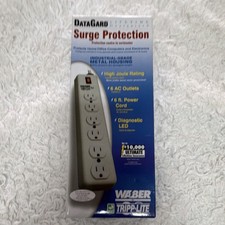 Tripp Lite DataGard Surge Protector 6 AC Outlets 6 ft Power Cord Diagnostic LED