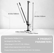 Steel 33"/48"/60" High Lift Jack Ratcheting Off Road Utility Farm Jack 7000 LBS