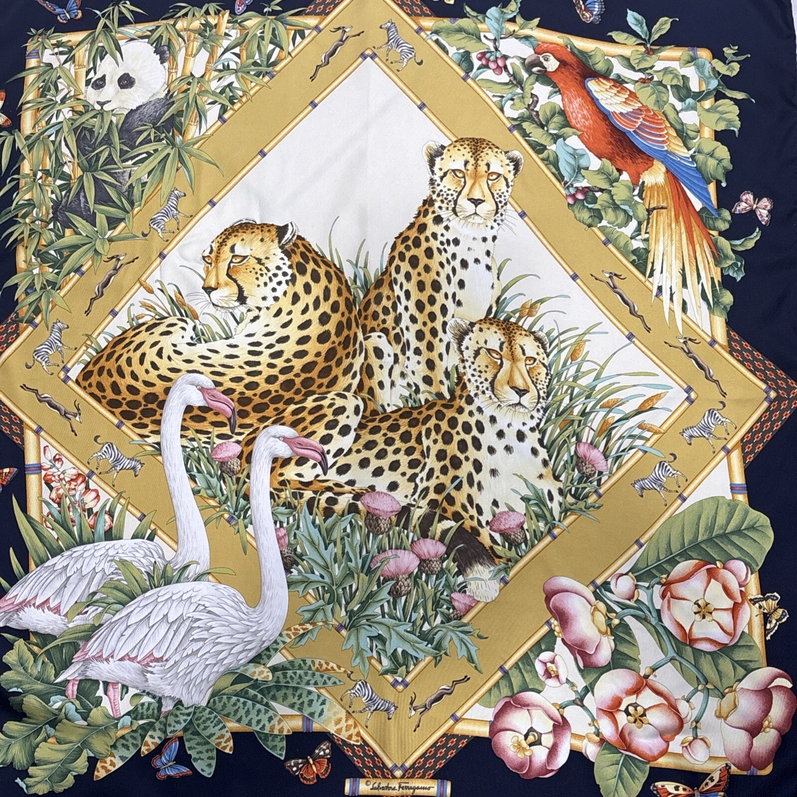 Vintage SALVATORE FERRAGAMO SILK SCARF