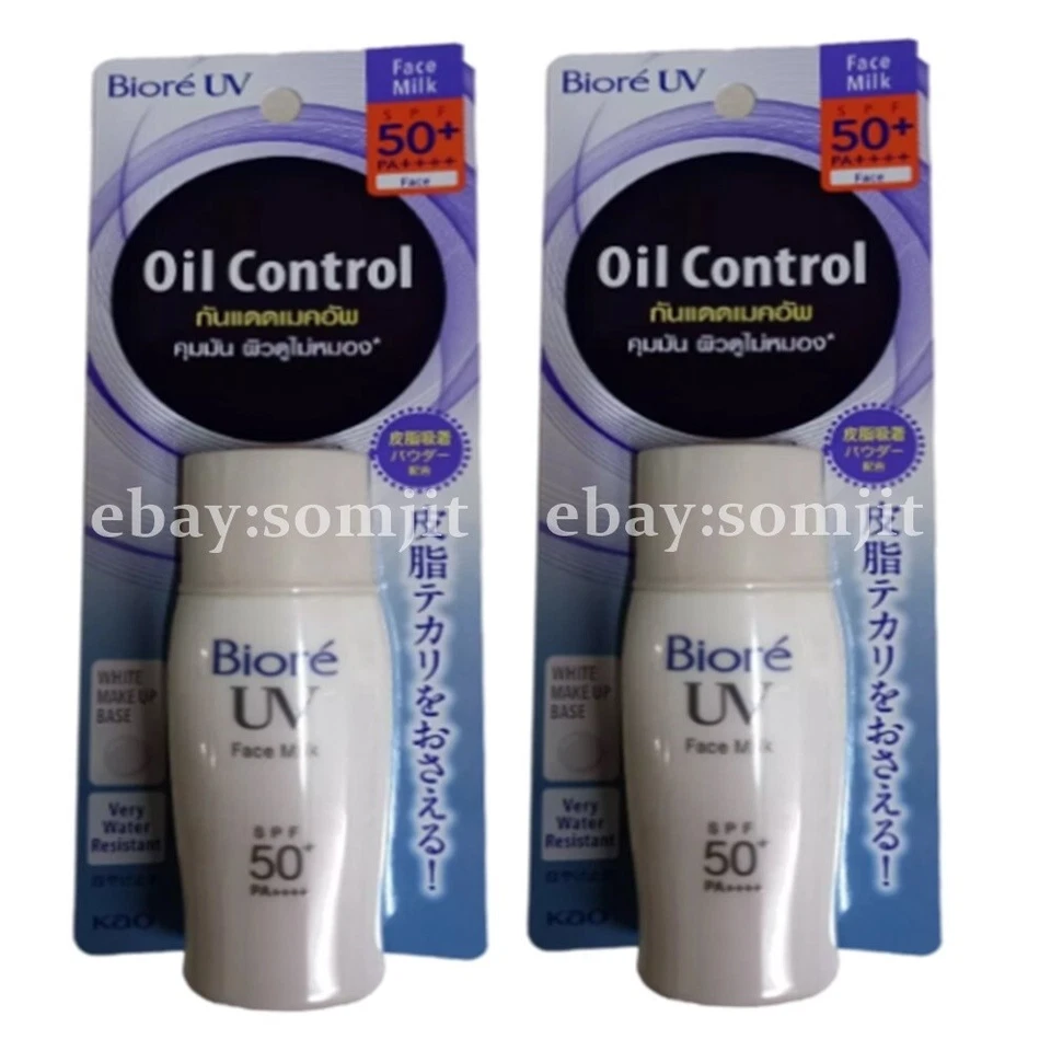 SUNSCREEN Makeup Base BIORE SPF50+PA++++ Face Milk Oil Control Waterproof 30mlx2 - Image 3 of 4