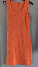 Versace Jeans Collection Stunning  Orange Dress Party Xmas UK 8 