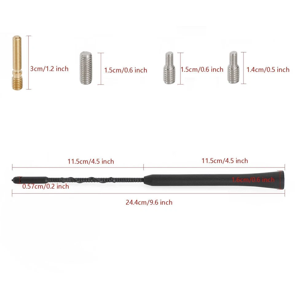 Fit Toyota 9"Universal Car Antenna Radio AM/FM Antena Roof Mast Long Whip style. - Imagem 2 de 4