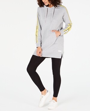 Varsity-Stripe Hoodie Dress Size 