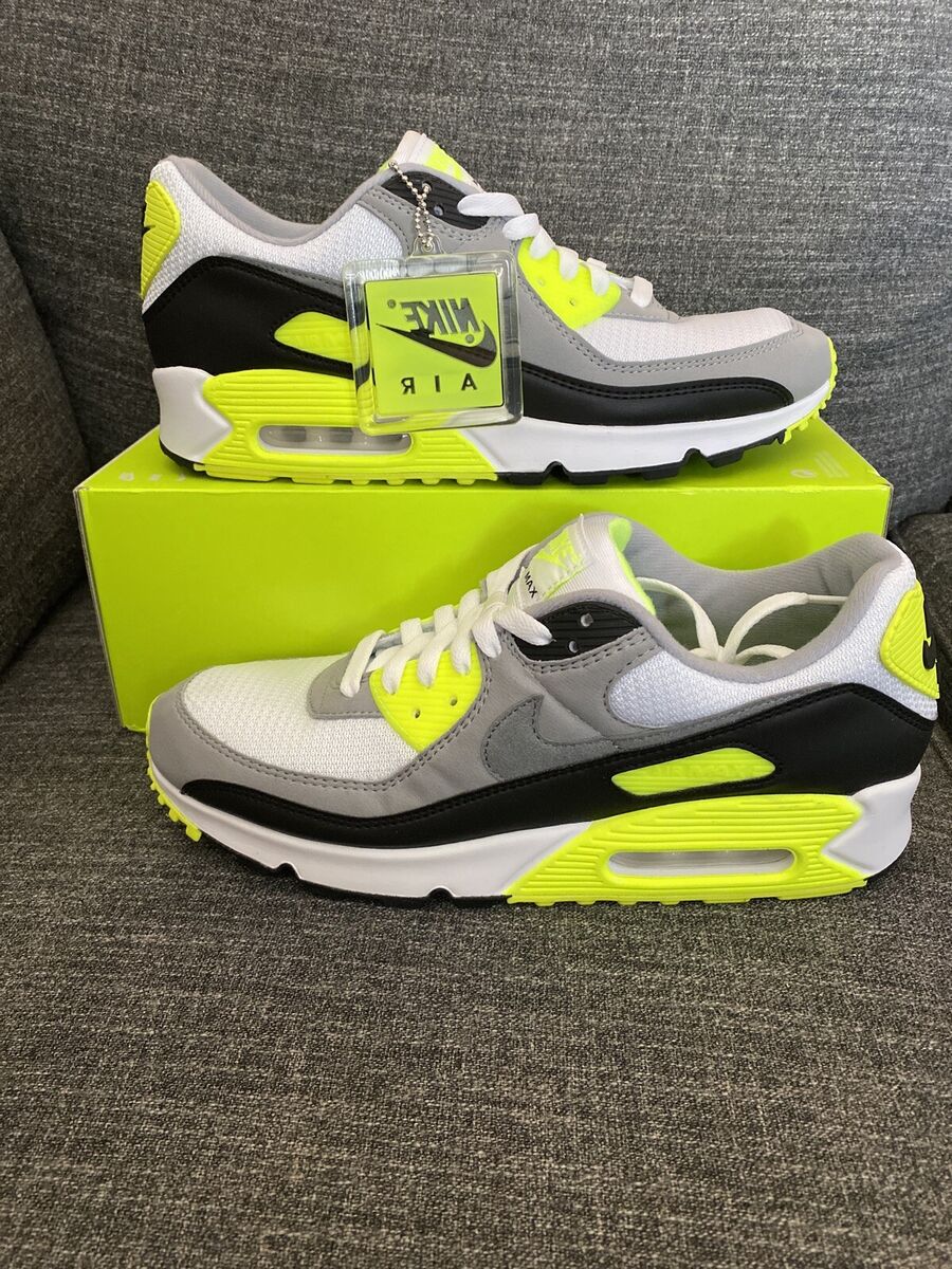 Nike Air Max 90 OG Volt White Particle Grey Black (CD0881-103) Women's Sz  6.5