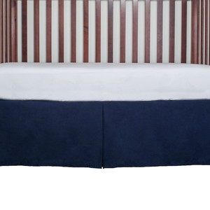 Tailored Crib Bed Skirt Dust Ruffle 15 Inches Long Color: Navy Blue (808715722053)