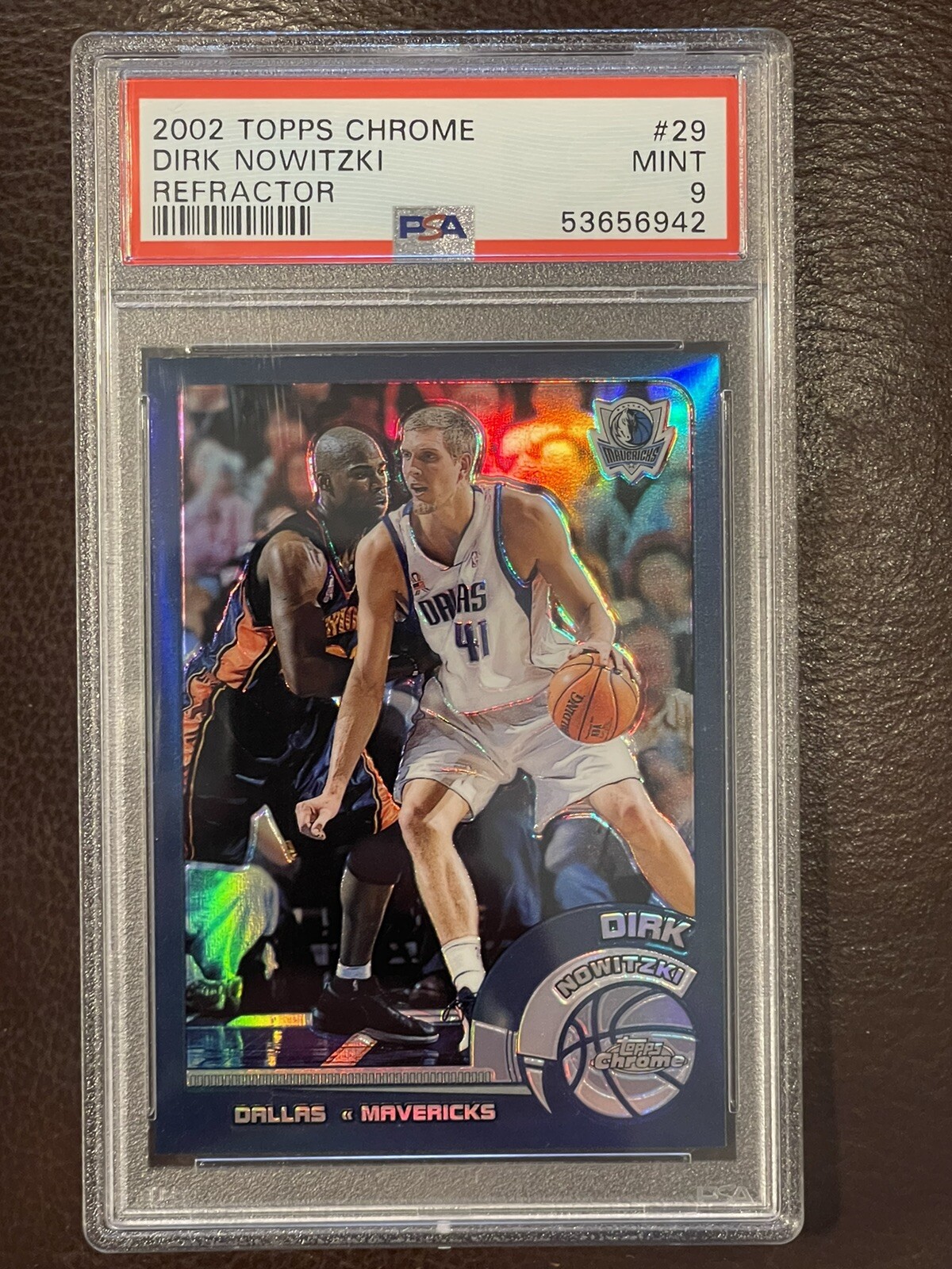 2002-03 Topps Chrome Refractor #29 Dirk Nowitzki Mavericks PSA 9