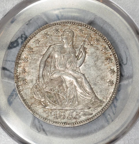 1855 Seated Liberty Half Dollar PCGS AU58! #9DOR