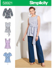 Simplicity 8921 Misses Tops Sewing Pattern Sizes 14-22  (4 Styles) NEW!