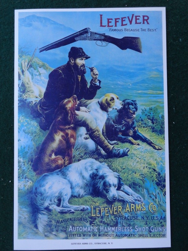 Lefever Shotguns Advertising Poster Hammerless Shotguns Syracuse, N.Y. USA