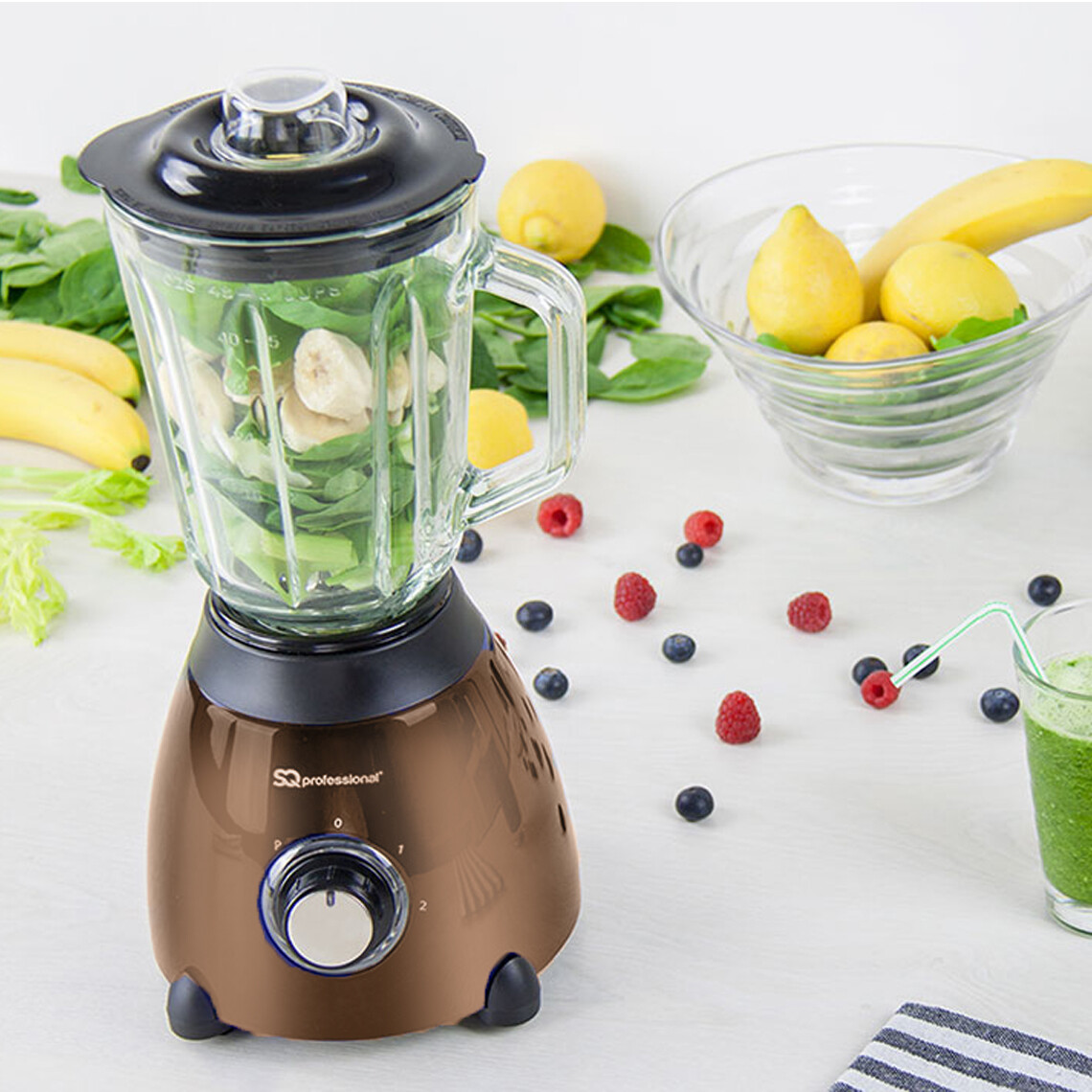 2 in 1 Electric Blender Grinder Smoothie Maker 1.5L Jug Food Chopper