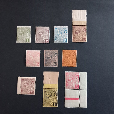 MONACO 1891/ EFFIGIE DEL PRINCIPE ALBERTO I° - N. 10 VALORI INTEGRI MNH**
