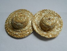 (A5) 1/12th scale DOLLS HOUSE 5CM DIAMETER PAIR OF STRAW HATS