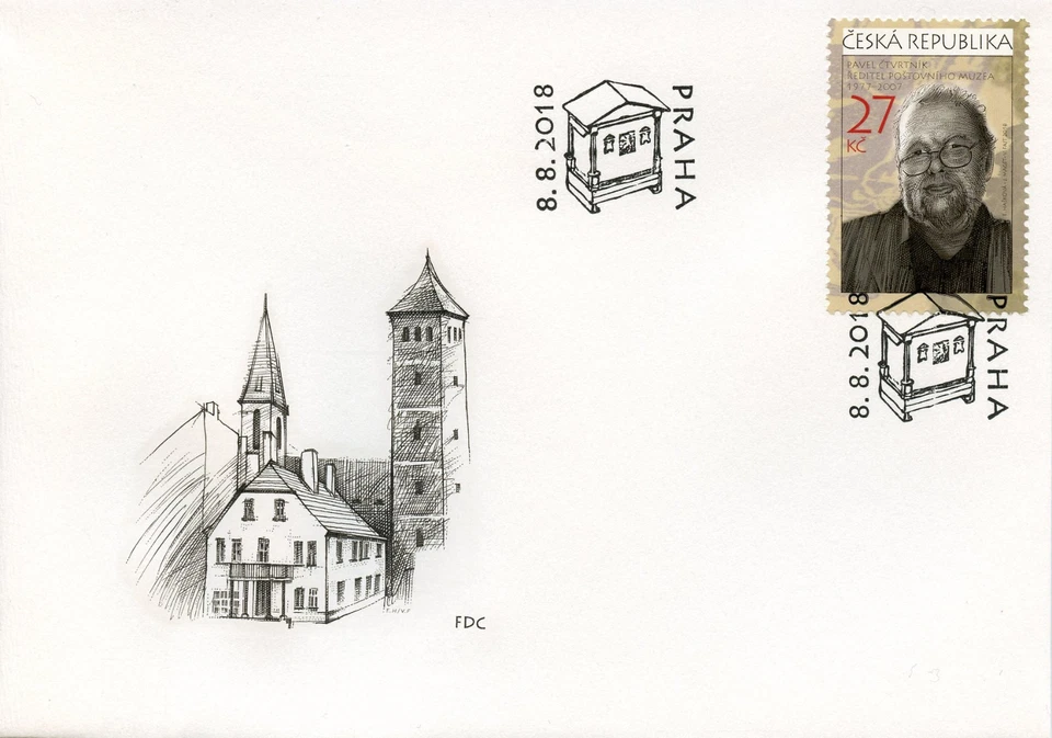 República Checa 2018 FDC Museo Postal Praga 2018 3v en 3 cubiertas personas museos estampillas Foto 2 de 2