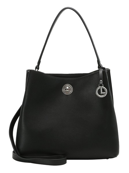 L.Credi Filippa Hobo Schultertasche UmhäNgetasche Tasche Black Schwarz Neu-image
