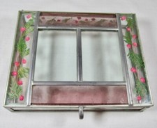 Large Stained Glass With Dried Flowers Trinket Box