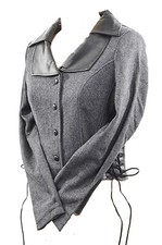 Tweed Jacket Fitted Hellbunny Herringbone Pvc Steampunk  Xs S L 