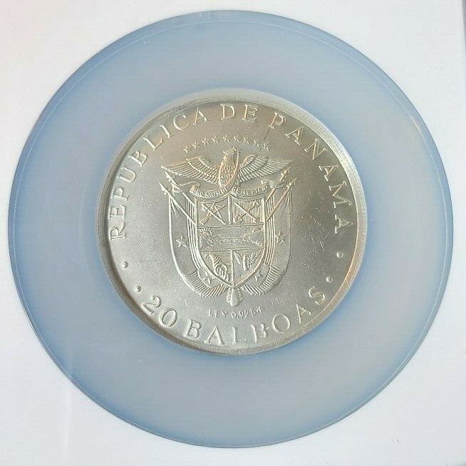 コレクション S.BOLIVAR Republic of Panama 20 BALBOAS 1973 PANAMA Huge Vintage Proof Silver 20 Balboas Coin w