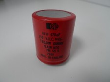 Pye Electrolytic Capacitor Red 470uF Yellow Dummy 250V DC PM 55S