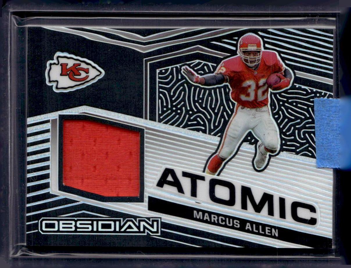 2021 Panini Obsidian #AM-MA Marcus Allen Atomic Material #/100