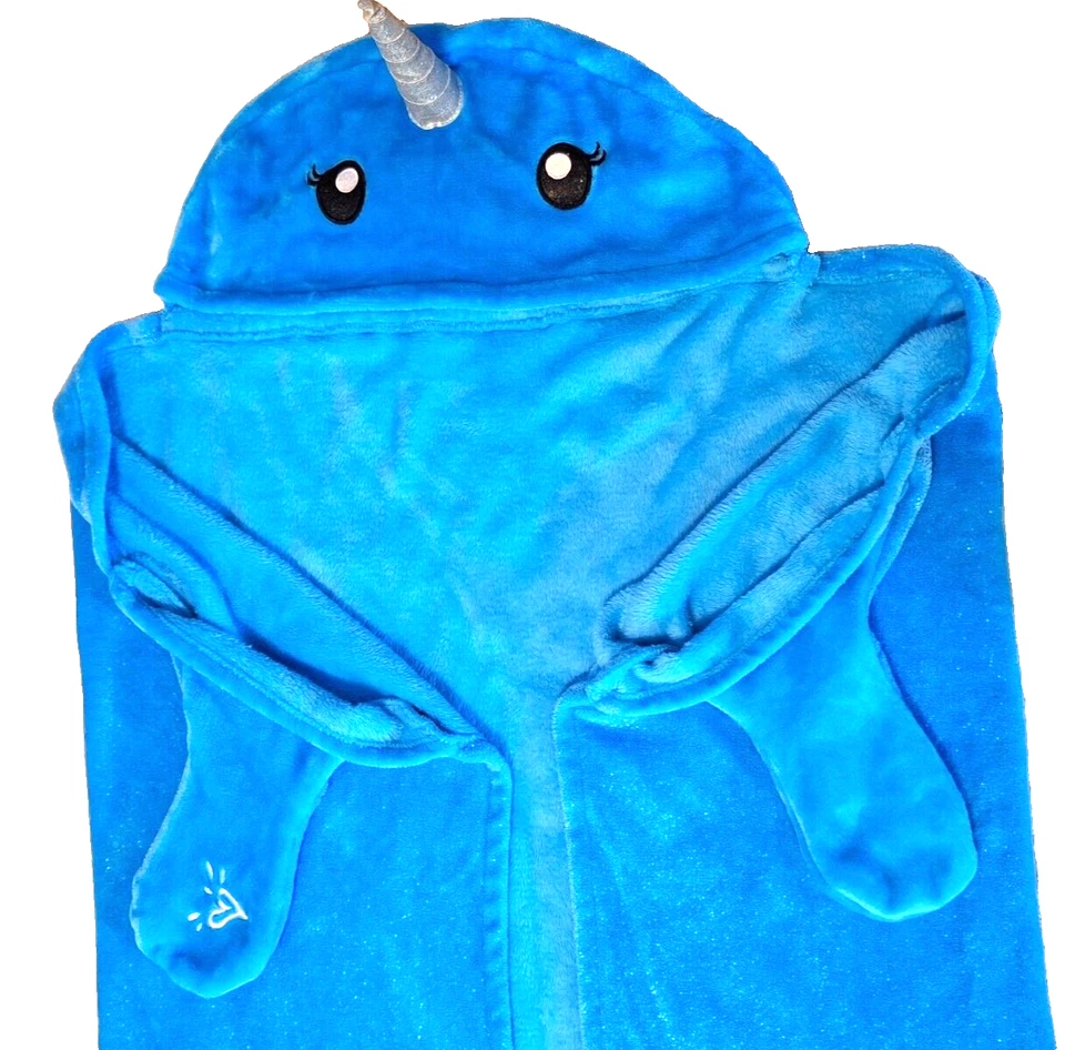 Justice Girls Narval Unicornio del Mar Manta con Capucha Brillante Acogedor Cuerno y Cola Foto 3 de 4