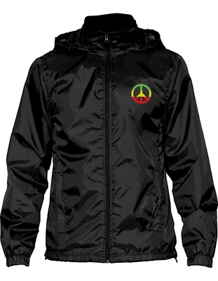 Peace Frieden Jamaika Bestickte Regenjacke Jacke Premium-Qualität -059-WR800