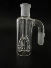 14MM CLEAR GLASS WATER PIPE ASH CATCHER CLEAR SHOWER HEAD PERC 90DEGREE