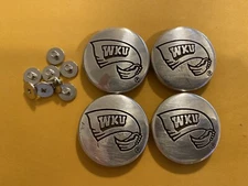 Lot Of 4 WKU Western Kentucky University Conchos With Screws 1 1/8” Wide