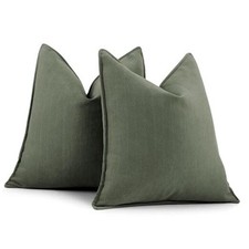 Pillow Covers 26x26 Set of 2 Chenille Throw 26" x 26" Pack of 2 Army Green