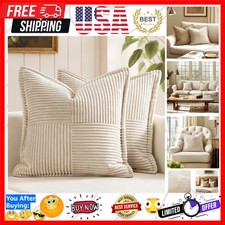 Decorative Throw Pillow Covers for Couch Bed Livingroom 20x20 Inch Set of 2 B...